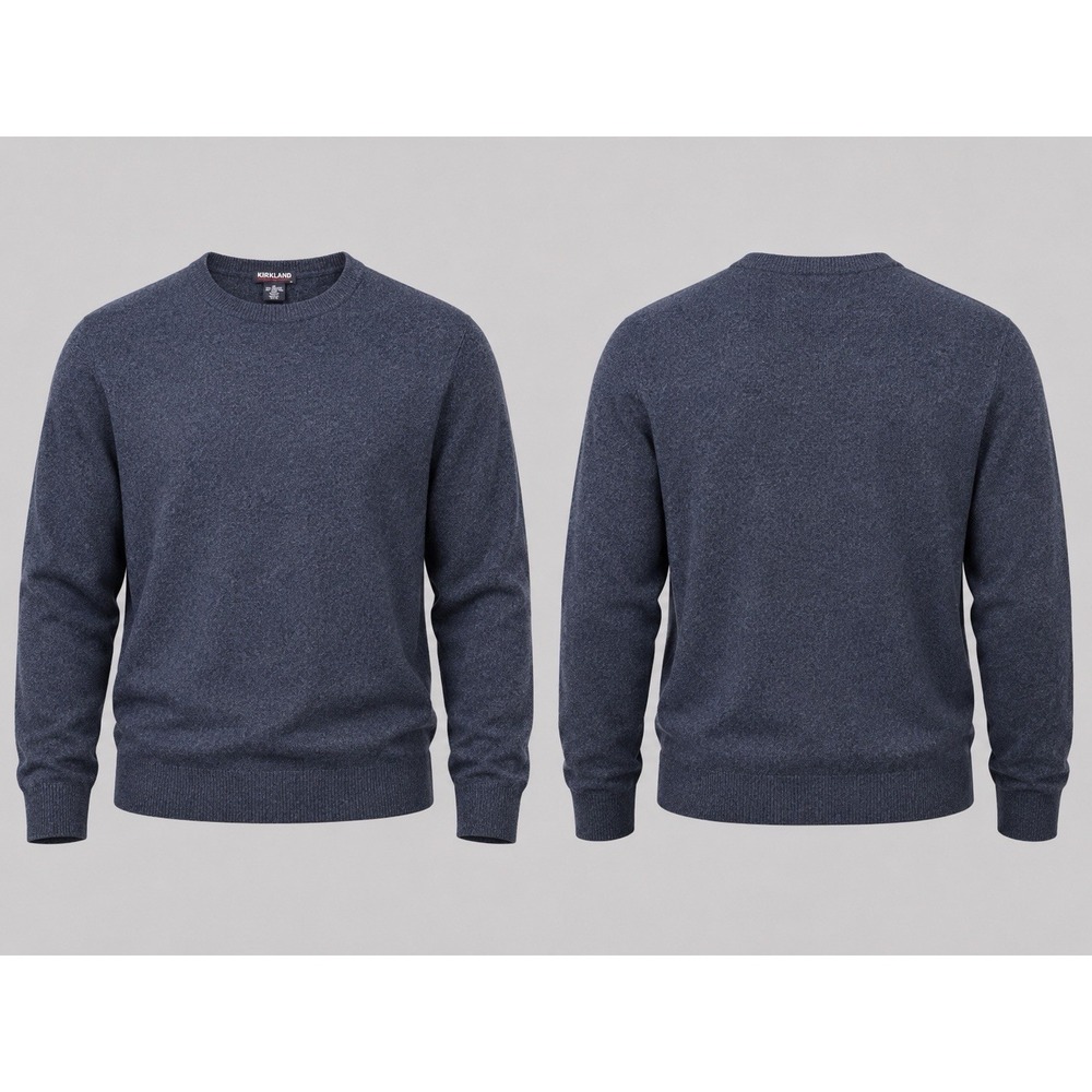 Kirkland Signature SWEATER Mens XXL 100% Cashmere CHARCOAL Heather Knit